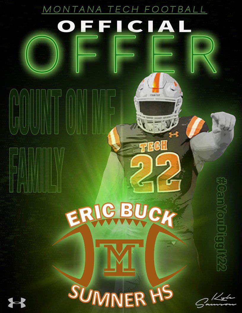 Just got off the phone with @coachdthatcher and I am blessed to say that I have received an offer from Montana Tech University @coachdthatcher <a href="/SumnerFootball/">Home of the Spartans</a> <a href="/BrandonHuffman/">Brandon Huffman</a> <a href="/RylandSpencer/">Ryland Spencer™</a> <a href="/MonTechFootball/">Montana Tech Football</a>