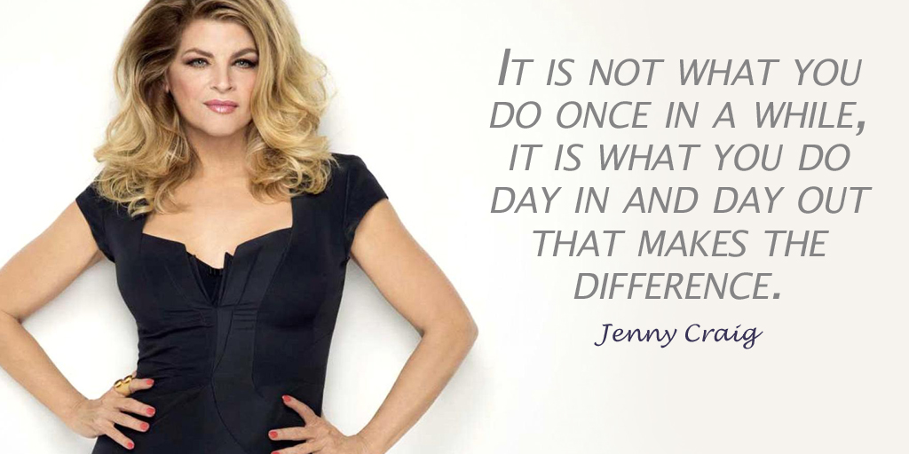 It is not what you do once in a while, it is what you do day in and day out that makes... - Jenny Craig #quote
#WeekendWisdom https://t.co/h4Xpdg2qEL
