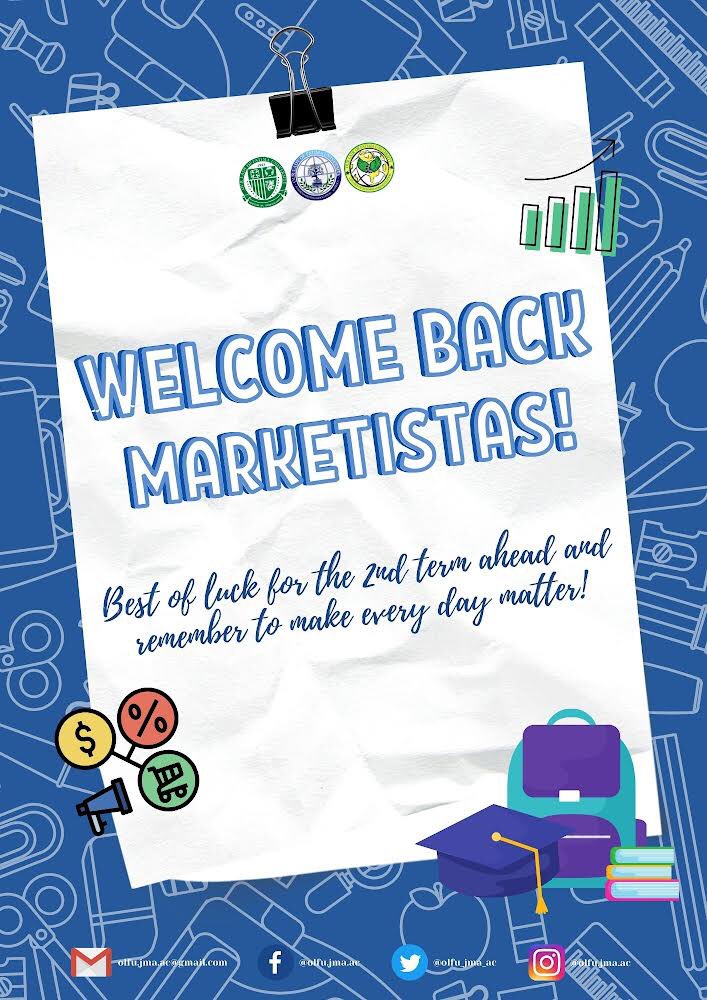 olfu_jma_ac's tweet photo. “You have brains in your head. You have feet in your shoes. You can steer yourself any direction you choose.” — Dr. Seuss.

Good day, Marketistas!

We hope everyone is doing well!

Today marks the first day of second semester and as we begin this another beautiful journey ++ https://t.co/rcf4sZtajR