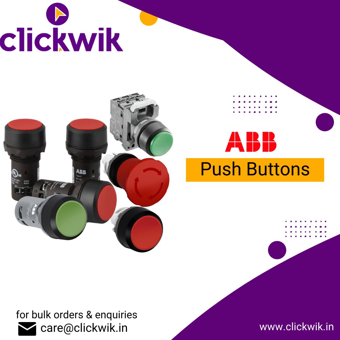 ClickWikIN's tweet image. Get Discount Up To 60% Off
ABB Push Buttons Online at clickwik.in
Buy Now: clickwik.in/low-voltage/co…
For more info. contact us: care@clickwik.in , +91-8866440303
#Industrial #pushbuttons #switch #abb  #contactorrelay #distributionborad #inductionlamp #pannel #controller