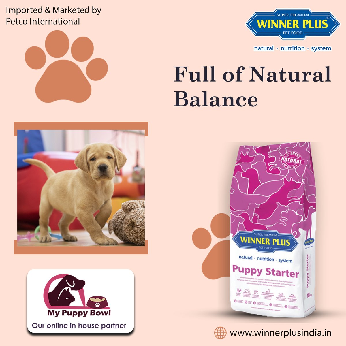 WinnerPlusIndi1's tweet photo. Buy Winner Plus Puppy Starter Now!
A nutritious and balanced feed, enriched with vitamins and minerals, ideal for weaned puppies of all breeds and for females during gestation and nursing period.
.
Buy Now
https://t.co/fkVNK7FWBf
.
.
.
#dogfood #dogs #winnerplus #puppystarter https://t.co/OPAziSHZnu