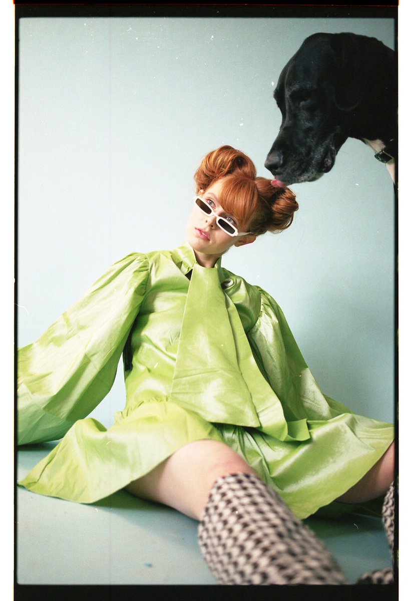 StacieABuhler's tweet photo. “WHAT’S THAT, PUSSYCAT?” During the shoot, the final look arrived. She threw on the dress and right as we began shooting, Django made his debut. He came in and smooched her on the cheek! Right time, right place. 

#nftphotography @withFND @bustani_agency

https://t.co/DdORhyXKxp https://t.co/BbqOvPTygg