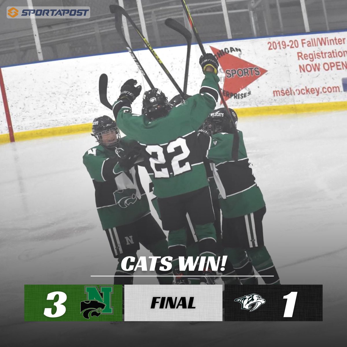 Novi_Hockey's tweet photo. 🚨CATS WIN!🚨

FINAL:
NOVI - 3
Plymouth - 1

🚨Armstrong (PPG)
🚨Armstrong (GWG)
🚨🍎N. Londo (PPG)
🍎J. Kinter
🍎L. Londo
🍎Rabinowitz

🥅Lettmann (22/23)

#Team24 #GoodIsntGoodEnough https://t.co/TNzg0mjJKu