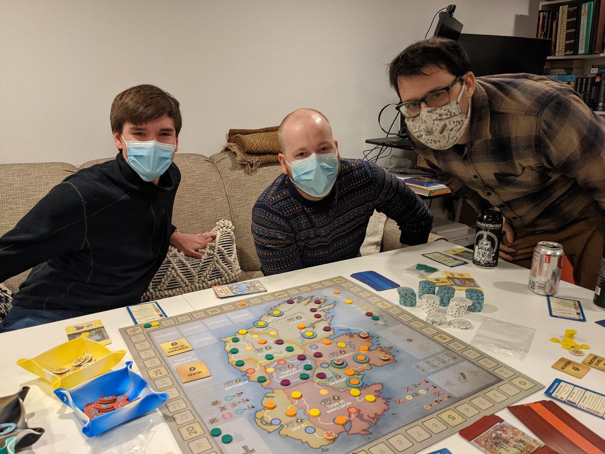 FirstMinn's tweet photo. Early game of Hansa Tuetonica from @pegasusspiele 

Followed by Brian Boru from @OspreyGames and @Koenigvonsiam 

Everyone loved this one! Super unique use of trick taking. 

Finished off the night with a good game of Versailles 1919 by @gengelstein and @gmtgames ... Italian win! https://t.co/Hfi3abHS9j