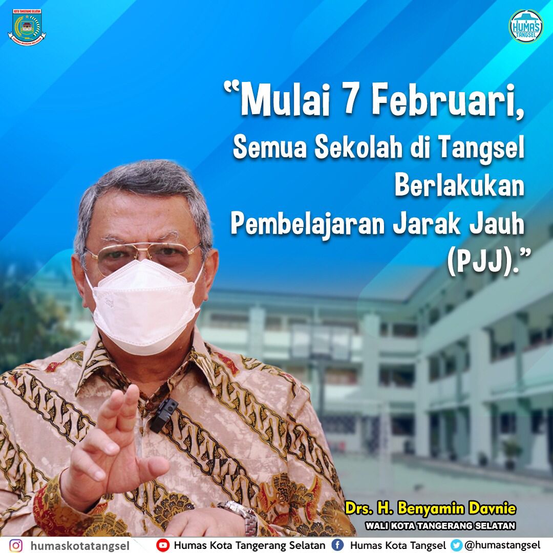 Pemerintah Kota Tangerang Selatan kembali berlakukan Pembelajaran Jarak Jauh (PJJ) untuk kegiatan belajar mengajar mulai 7-18 Februari 2022.