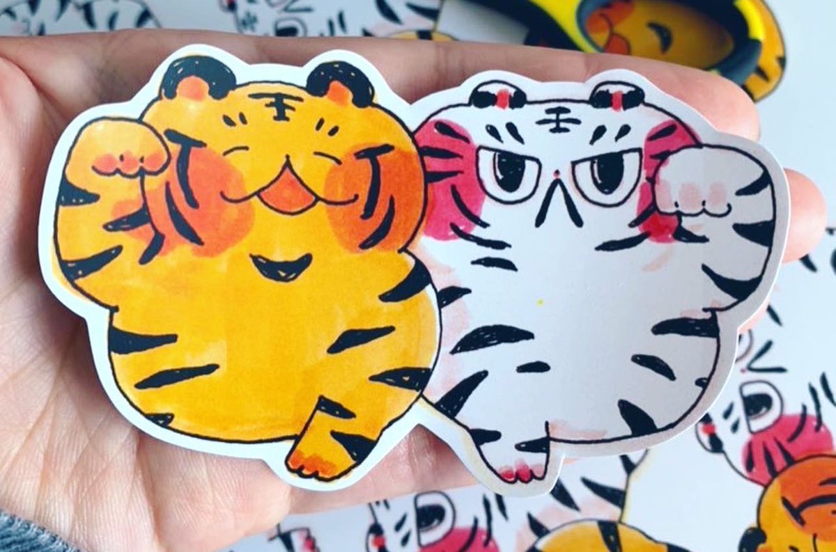 Online store will open tomorrow at 10am est! :) https://t.co/535VeIJ9dd
This mega chonky tiger sticker will be included in each order! 
I made about 400 so it should be enough. (first come first serve) 