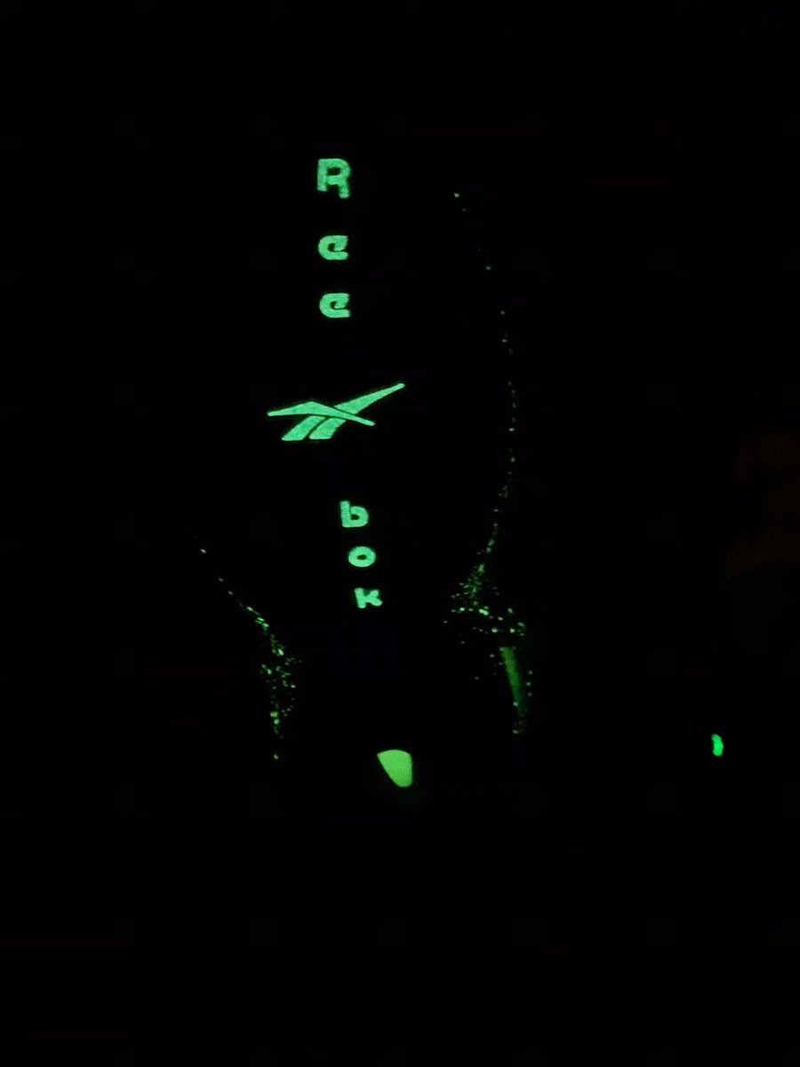 BigDmilz's tweet photo. For todays #QuarantineDripCheck: The Nicekicks Reebok Question “Bubba Chuck” on feet. The materials, 3M on the back, and the glow in the dark features made these a must for me. 🔋🔋🔋 https://t.co/Aqcybuhq9F