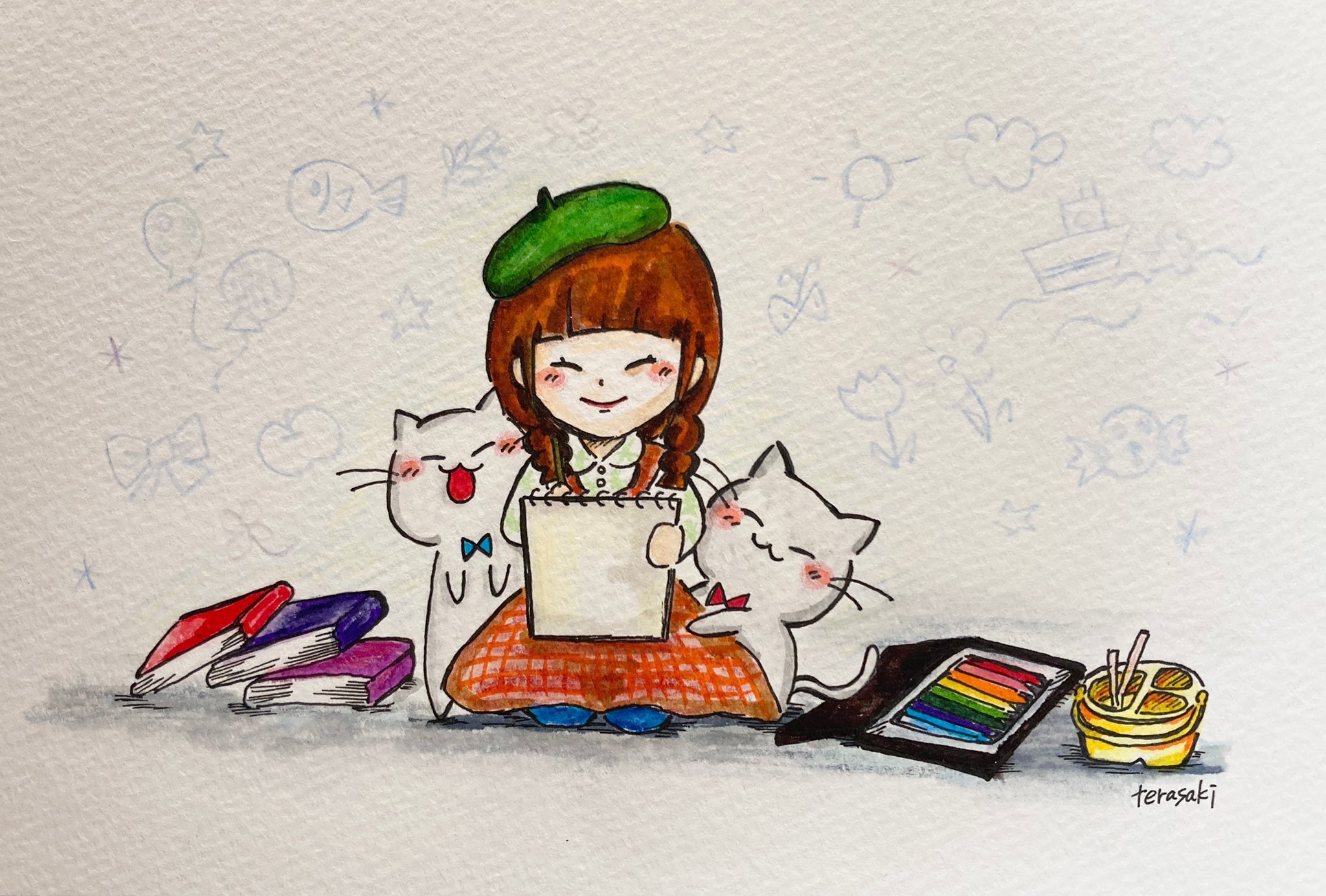 Terasaki 7 29 Tsukushi Poket Nagoya おえかきタイム みんなと一緒におえかきタイム いっぱいいっぱい描きたいものがうかびます 今日は何を描こうかな イラスト Illustration Terasaki 絵描きさんと繋がりたい イラスト好きな人と繋がりたい