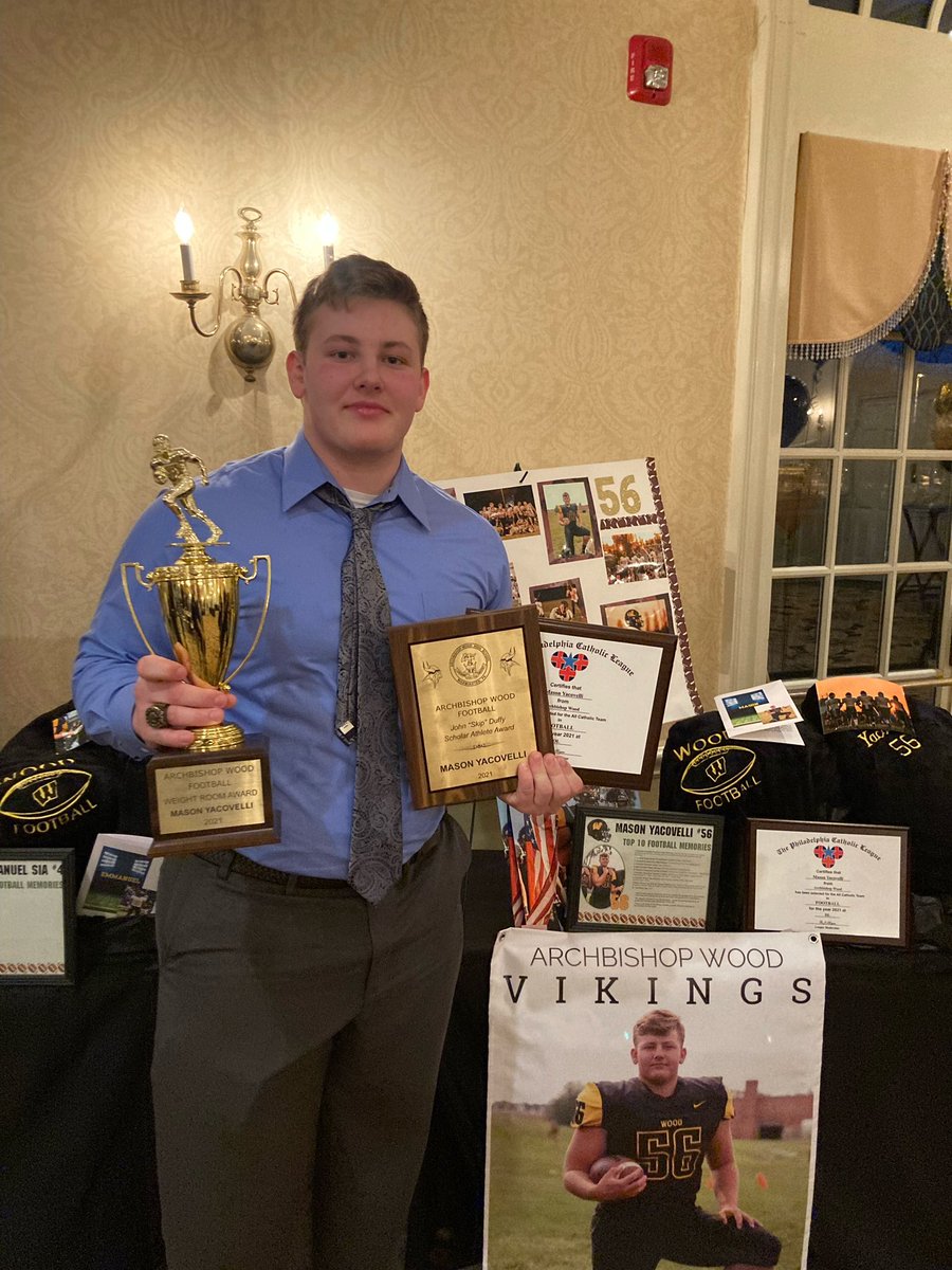 Mason Yacovelli (@masonyacovelli) on Twitter photo Closing out my high school with the John“Skip”Duffy scholar athlete award, weight room award, and two 1st team all Catholic plaques. Thank you <a href="/WoodFootball/">Archbishop Wood Football</a> for a great ride💛🖤 Closing out my high school with the John“Skip”Duffy scholar athlete award, weight room award, and two 1st team all Catholic plaques. Thank you <a href="/WoodFootball/">Archbishop Wood Football</a> for a great ride💛🖤