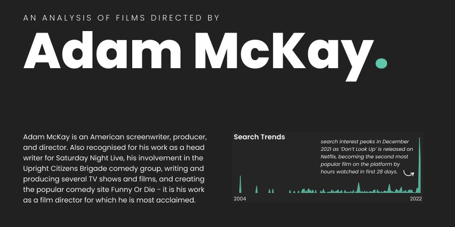 datajoshh's tweet image. #IronViz 2022 - An Analysis of Films Directed by Adam McKay.
As if I needed an excuse to re-watch some old favourites! Had lots of fun working on this one.
Link: public.tableau.com/views/Analysis…