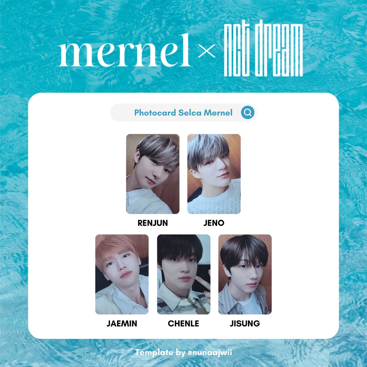 Template preview photocard selfie selca Mernel x NCT Dream Link