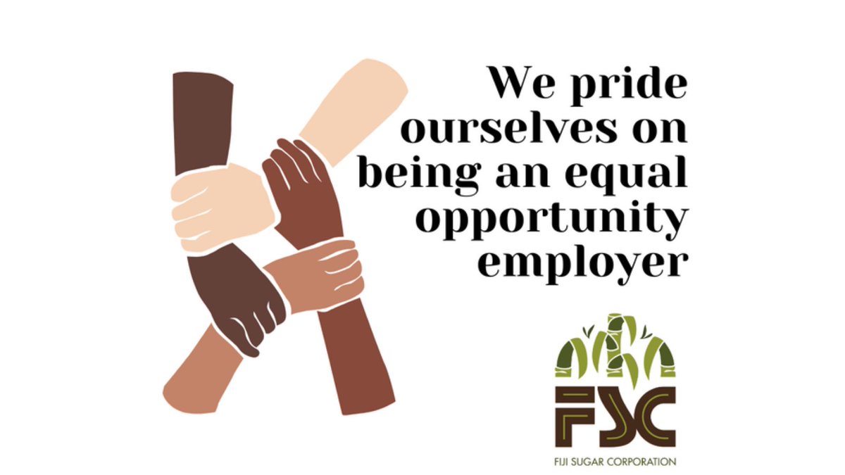 FijiSugar's tweet photo. We pride ourselves on being an equal opportunity employer that values its workforce and encourages workmanship.

#FijiSugarCorporation #FSC #FijiSugar #TeamFiji #Fiji #FijiNews https://t.co/oDGYlg2WNH