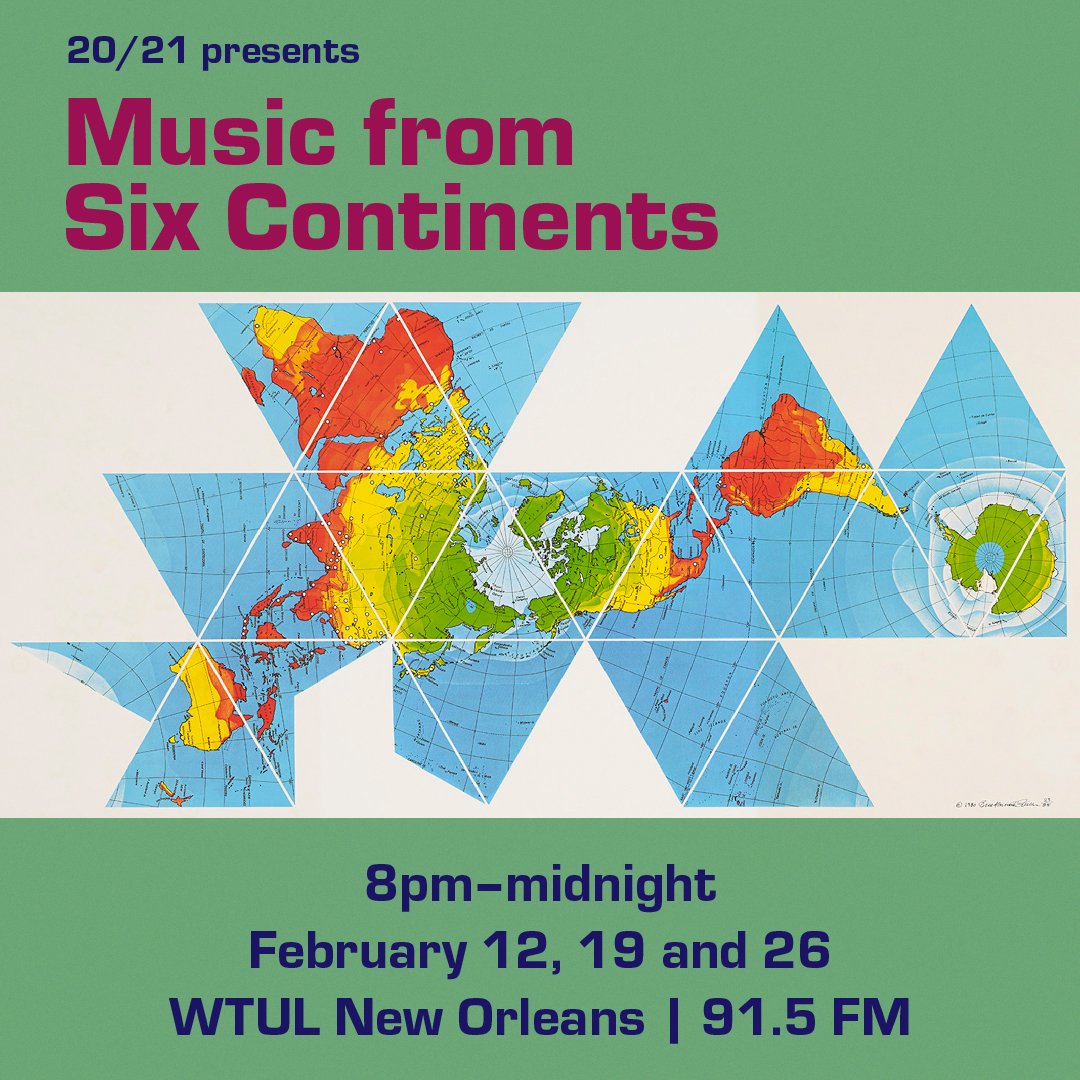 Beginning tonight, <a href="/2021music/">20/21</a> celebrates the spirit of intercontinental competition with three shows of music by composers from all over the world.

8pm–12am CST on <a href="/wtul/">WTUL New Orleans</a>. Tune in at 91.5 FM in New Orleans or steam live at wtul.fm.

instagram.com/p/CZqKjQFL57G/