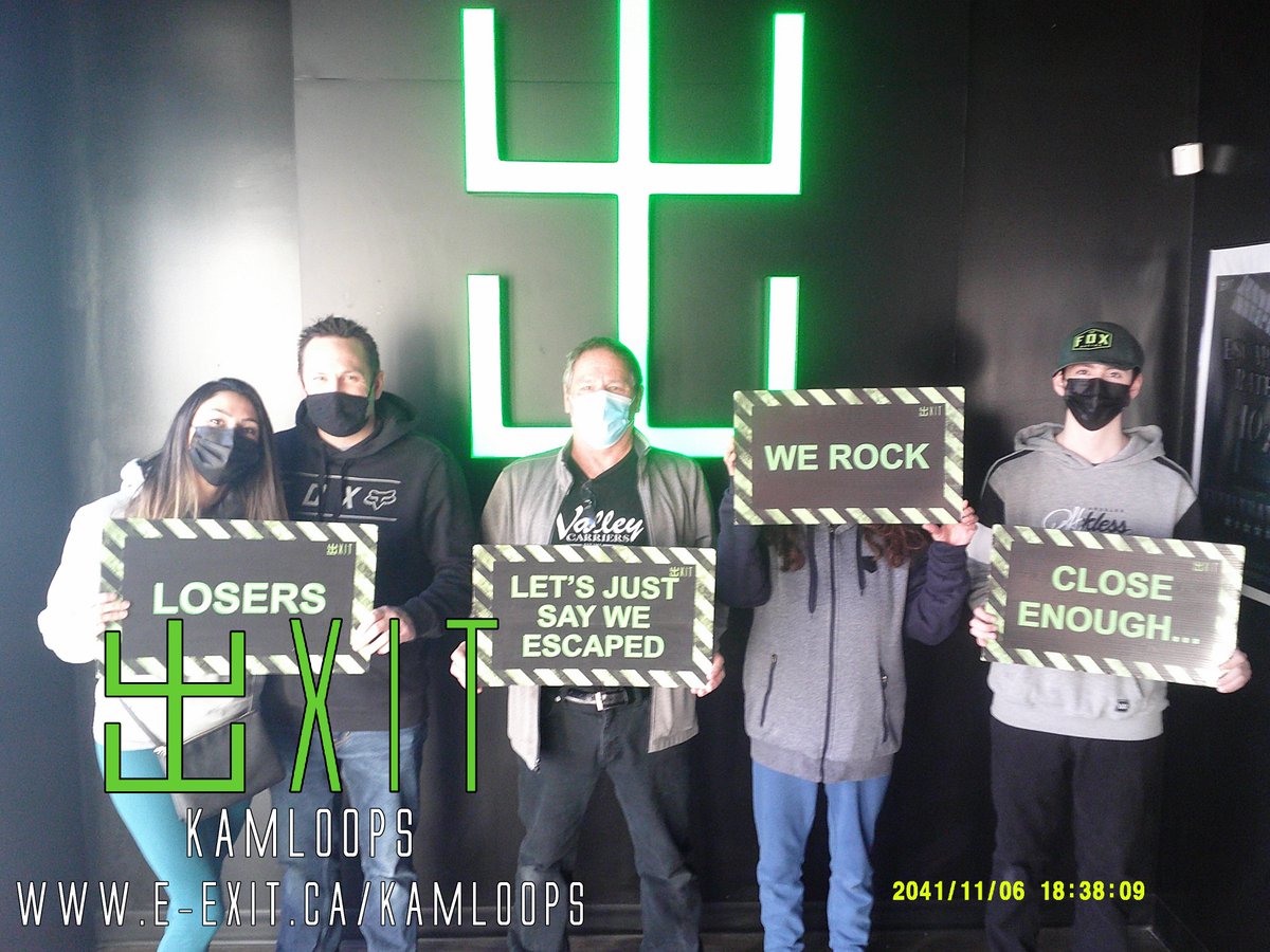 exitkamloops's tweet image. Here’s some of our awesome escapee’s from Jan 31st - Feb 5th Many failed and many succeeded! Test your wits today! #ExitKamloops #kamloopsescapegames
facebook.com/media/set/?van…