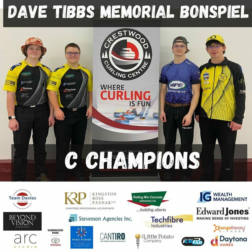Crestwood Dave Tibbs Memorial Bonspiel C division Champs! 
What a great curling weekend … plus we got to fist bump a lot of accomplished curlers. 
Thank you to @crestwoodcurling , Darcy, the ice technicians and all the staff for hosting us. 
Thank yo… instagr.am/p/CZqJmFYM3HB/