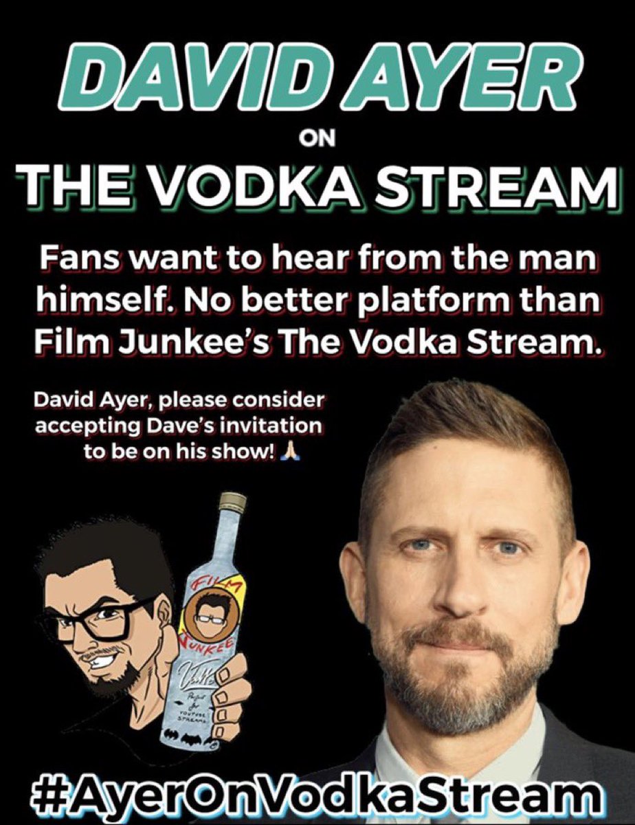 Let’s campaign to have 
@DavidAyerMovies
 on 
@DaveePena
’s The Vodka Stream! Vaso ancho de cristal #ReleaseTheAyerCut #RestoretheSnyderVerese