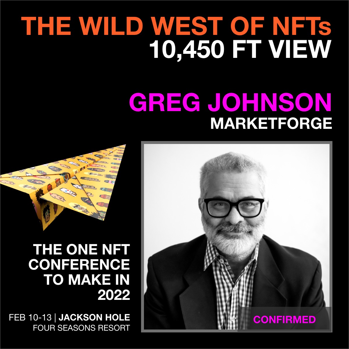 Bernoulli | Locke (@bernoullilocke) on Twitter photo We’re glad to announce that <a href="/greg_r_johnson/">Greg Johnson</a> , Partner at MarketForge and MetaForge, renown creative technologist will be joining us on stage at the #10450ft view NFT conference in Jackson Hole! #marketing #business #collecting #collectnft #future #nftconference #nft #jacksonhole We’re glad to announce that <a href="/greg_r_johnson/">Greg Johnson</a> , Partner at MarketForge and MetaForge, renown creative technologist will be joining us on stage at the #10450ft view NFT conference in Jackson Hole! #marketing #business #collecting #collectnft #future #nftconference #nft #jacksonhole