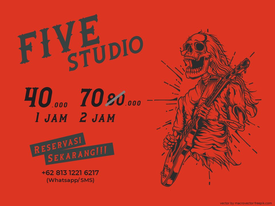 Halo, Five Studio buka tiap hari! Reservasi &amp; info lainnya klik tautan berikut: taplink.cc/fivestudio_ 
ps: tetap jaga protokol kesehatan ya #staysave