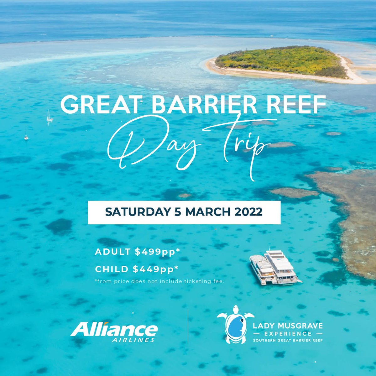 Do you want to explore your own backyard? Jump on board our charter day trip to Great Barrier Reef (ex Brisbane) and experience the best that Queensland has to offer with Lady Musgrave Experience localtickets.com.au/.../alliance-a…...) #southerngreatbarrierreef #daytrip #qld #aviation