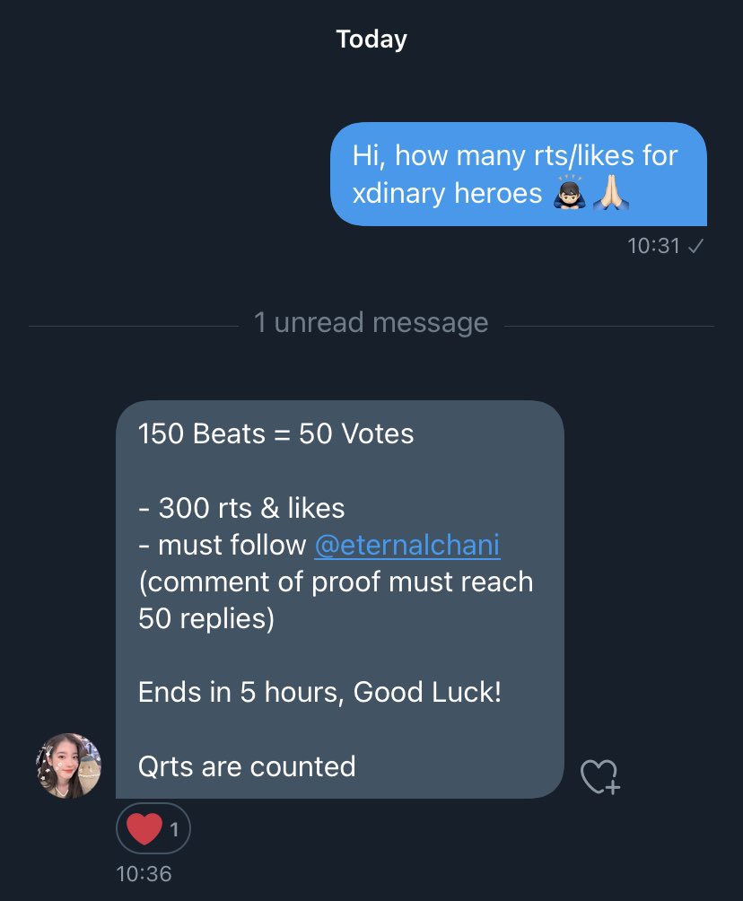 150 Beats = 50 Votes

- 300 rts &amp; likes
- must follow <a href="/eternalchani/">chani : free votes for TTA & Mubeat</a> (comment of proof must reach 50 replies)

Ends in 5 hours, Good Luck!

Qrts are counted

———

Guys fast GA! #XdinaryHeroes #XH RT FAST FAST!
