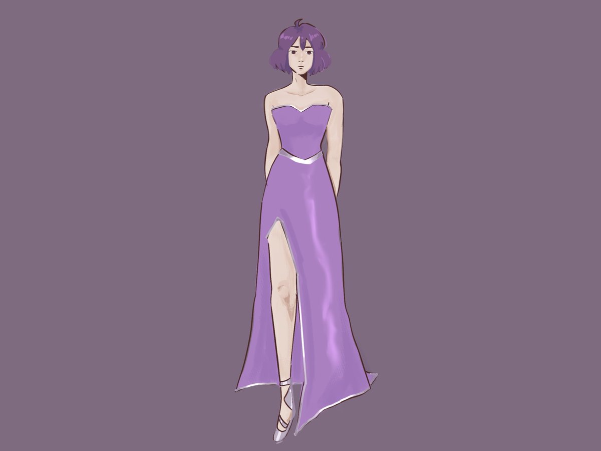 sevipery's tweet photo. all my friends have been looking at prom dressed lately so i fid a little dress study with bernadetta from #fe3h https://t.co/xScknpvI2f