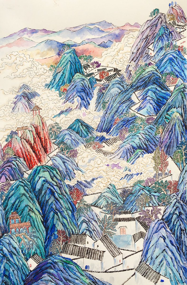 liulingidream's tweet image. 柳玲的重彩艺术创作，首先是东方的，又得益于受过严谨的西洋画体系训练，因此她很好的将重彩风韵和东方审美相互渗透，东方情趣和西方装饰构成设计相互碰撞，从而形成别具一格的重彩风格，厚中见韵，浓中见雅！
mp.weixin.qq.com/s?__biz=MzU1OD…