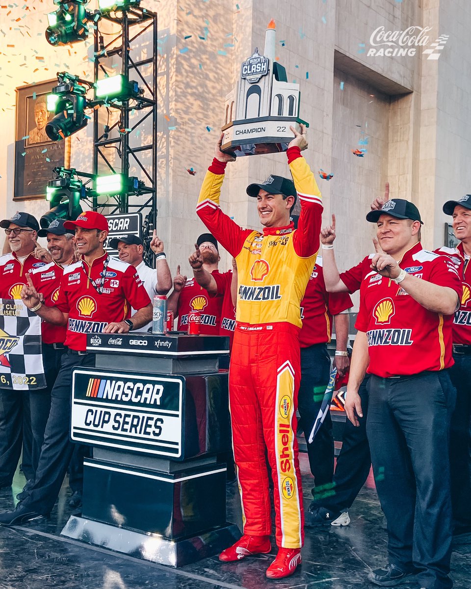 Ladies and gentlemen… #TheClash champion, <a href="/joeylogano/">Joey Logano</a>! 🏆🎉

<a href="/NASCAR/">NASCAR</a> x <a href="/lacoliseum/">Los Angeles Memorial Coliseum</a>