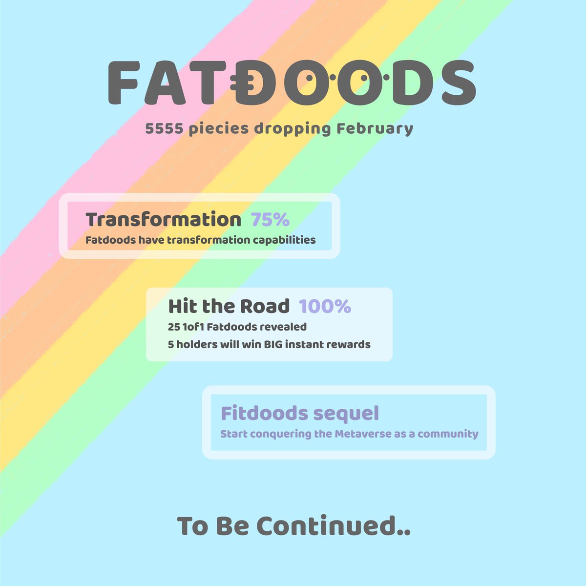 FatDoods_NFT's tweet photo. THANK YOU, GUYS!

We are incredibly proud and thankful that we have hit more than 8,000 members in under 12 hours!! 🎉🎉

👀Here is the simple version of our roadmap, for a comprehensive version please head over to our discord!!!!!

link in bio
❤️🧡💛💚💙💜🖤
#NFTCommunity #NFTs https://t.co/Aplvq1BxBC