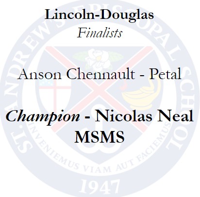 magnoliadebate's tweet photo. Saints Classic Results: Lincoln-Douglas https://t.co/jfVQhMWseu