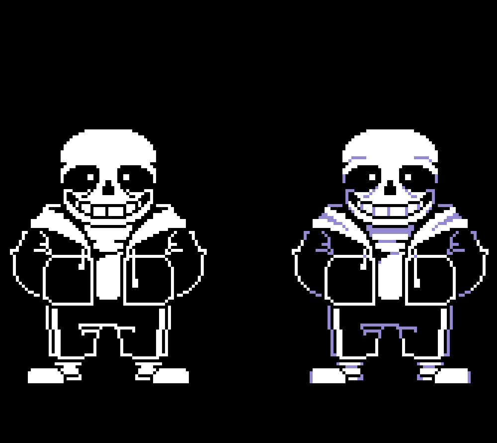 Made a Sans sprite that uses his battle sprite proportions