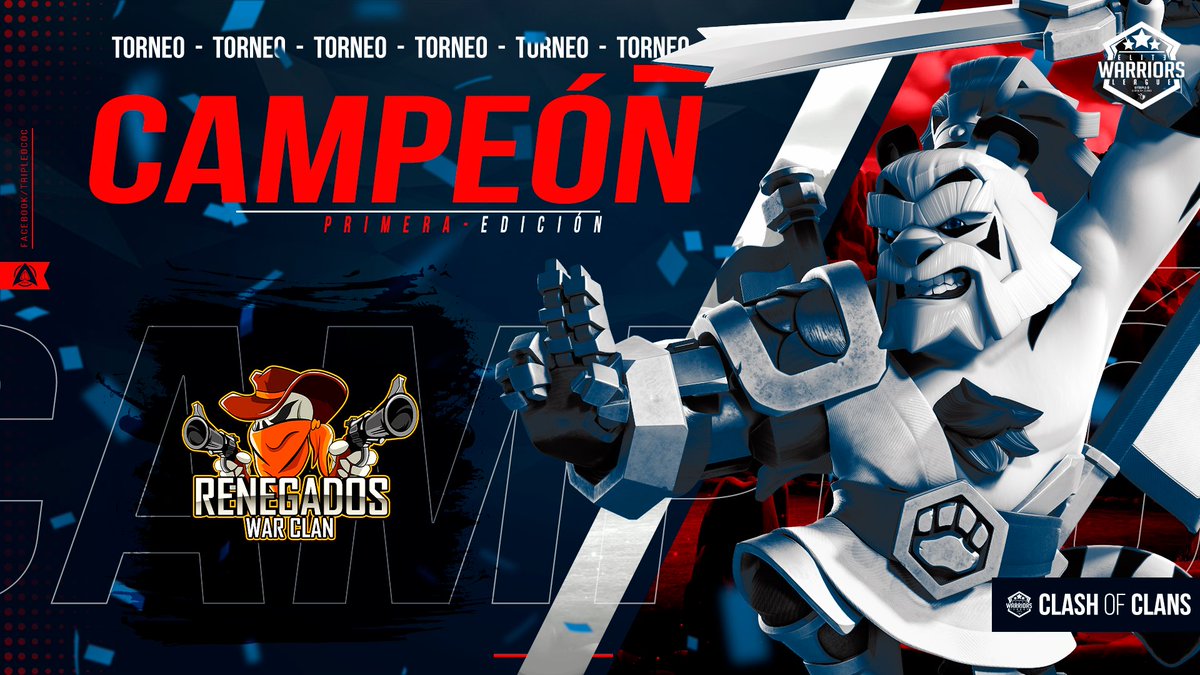 Felicidades a Renegados Primer Lugar.  Y Felicidades a Hechos en México 2do Lugar.  Gracias a todos los clanes que participaron en EWL.  @RenegadosCocMex @HEMCOC_ @FernandesCoc <a href="/GambitCoc/">Gambit</a> <a href="/mannequins_e/">MANNEQUINS E-SPORT</a> @teaminframundo <a href="/ClashGensan/">GENSAN CLASH</a> @LeyendascrC <a href="/HHunters_coc/">HispanicHunters</a> <a href="/FACTORYEMPIRE1/">FACTORY EMPIRE</a>
