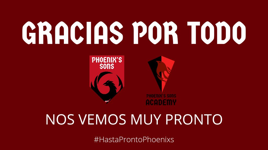 #CR | ANUNCIO

Tras varios problemas con nuestras redes sociales y la imposibilidad del CEO de mantener el proyecto activo, hemos decidido CERRAR el equipo Phoenix's Sons y su academia hasta nuevo aviso

Volveremos pronto mas fuertes 🙌

#HastaProntoPhoenixs #VamosPhoenixs