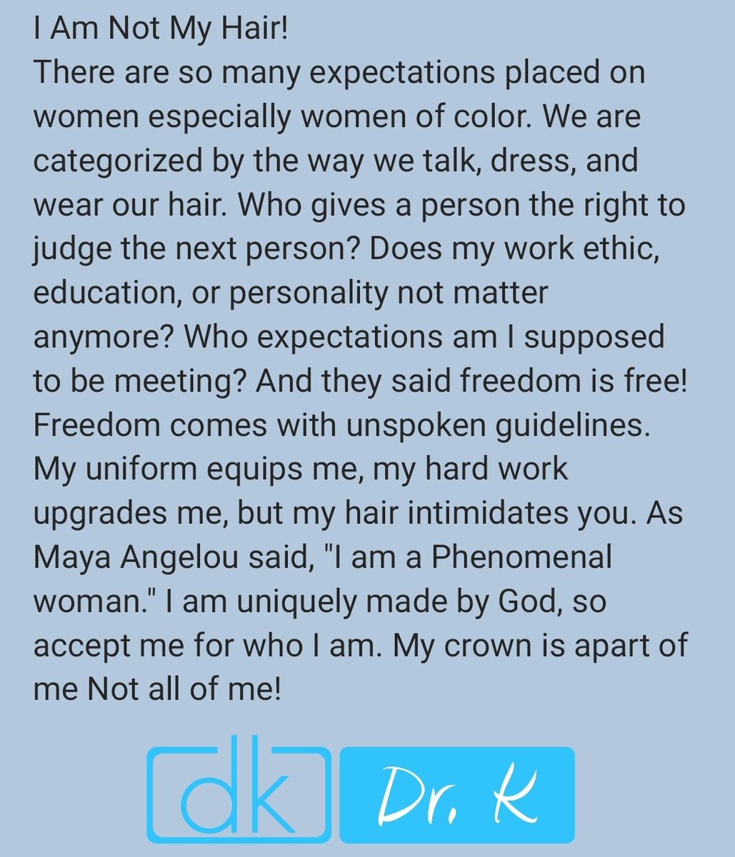 I Am Not My Hair!
#DrKMotivates
#LifeCoach
#Mentor 
#FYP 
#BlackHistory