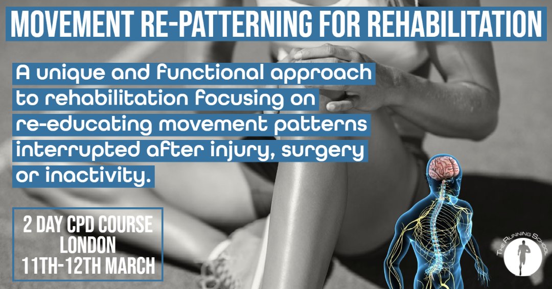 2-day CPD Course
This Movement Re-Patterning methodology has been developed to educate the neuromuscular &amp; proprioceptive systems, not only on how to move but how fast to move thereby enhancing efficiency, movement performance and injury prevention.
runningschool.com/product/moveme… #rehab