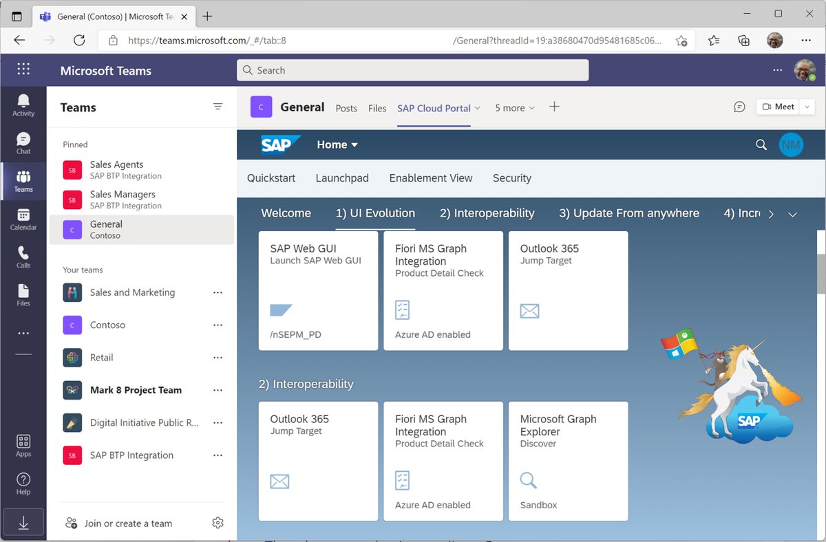 Integrate SAP Cloud Portal and Launchpad Service into Microsoft Teams including SSO blogs.sap.com/2022/01/26/int…