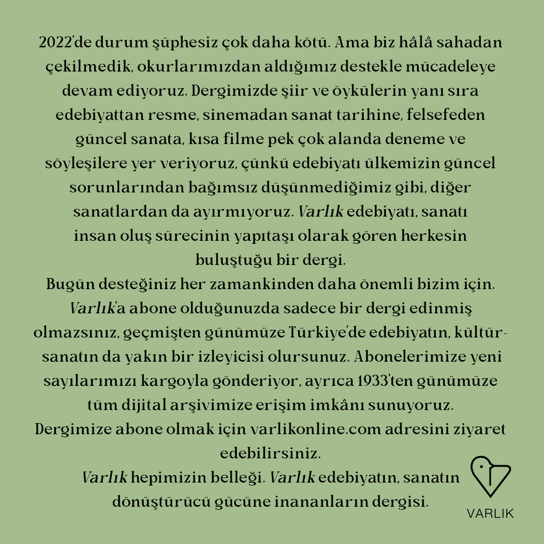 Varlık’tan Çağrı...