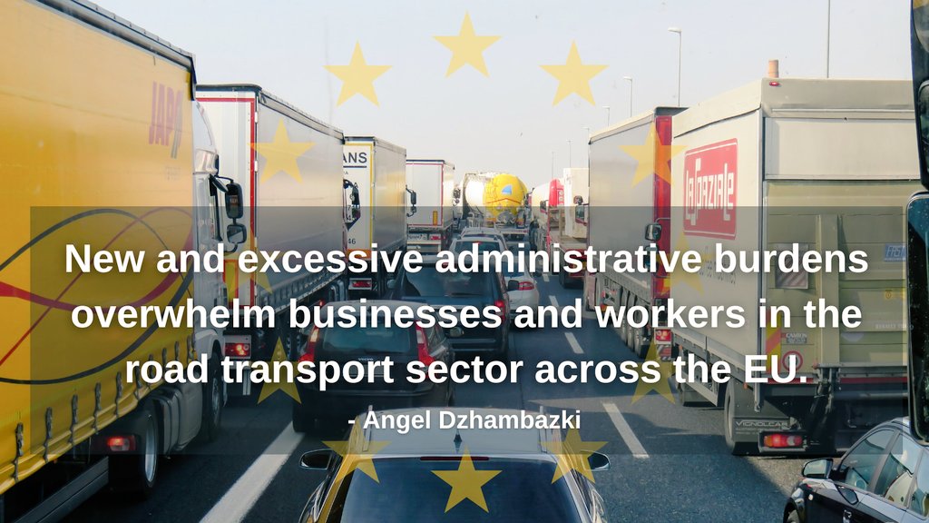 djambazki's tweet photo. The #HaulageMarket must be #deregulated rather than #overregulated as it is now. New and excessive administrative burdens overwhelm #businesses and workers in the #RoadTransport sector across the #EU. 
Leave people alone, let them work!  #SingleMarket.
🎬https://t.co/7AHzNp2EsC https://t.co/4FJm1pTbEz