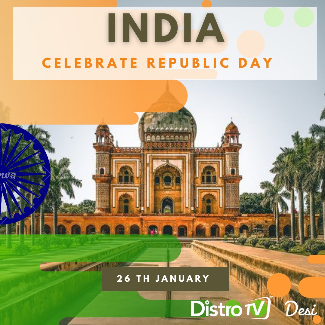 distrotvdesi's tweet photo. Wishing all Indians the Happy 73rd Republic Day from Team DistroTVDesi...

Watch Desi Entertainment &amp; News For FREE!!!

#republicday #indianrepublicday #republicdayindia #73rdrepublicday #distro #distrotvdesi #india #indianarmy #Indians https://t.co/K05vyeEmIQ