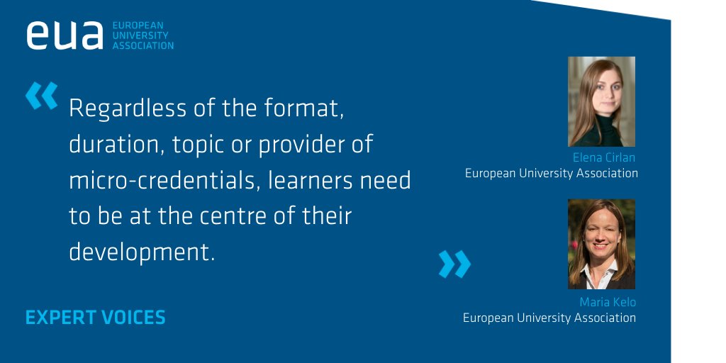 euatweets's tweet photo. To support further development of #microcredentials, corresponding policies and measures must be implemented at the national level and #HEIs must be included in all the discussions.

Our latest Expert Voices article by @ElenaCirlan1 &amp; @maria_kelo ➡️  https://t.co/bJf6dp1G5M https://t.co/jZUsC1wjGV