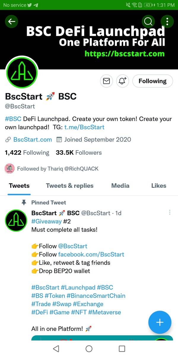 AzlanTheLionn's tweet photo. @BscStart Great Project...
Hope #BscStart Project is going to Huge soon...
Thanks for the wonderful opportunity...

@Pariscrypto1
@AngryAvai
@YieldBear

Bep20 - 0x1060c15667b7894d28E7AD1E5F8d5fa4ee9BA10a https://t.co/0gWAKg1UxP