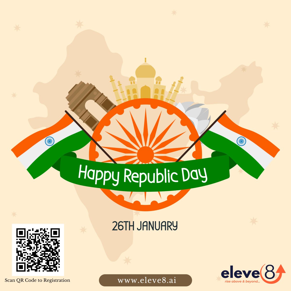 OEleve8's tweet photo. Be proud of your culture, tradition, and identity. Be proud to be Indian. 
Happy Republic Day!
#eleve8
Follow s on Instagram: https://t.co/oUhXrGwWiw
Visit us: https://t.co/8yVsWCBY1z
Click here to Registration: https://t.co/ITVqiVxVrs

#india #jaihind #happyrepublicday https://t.co/e3dHhoBOpv