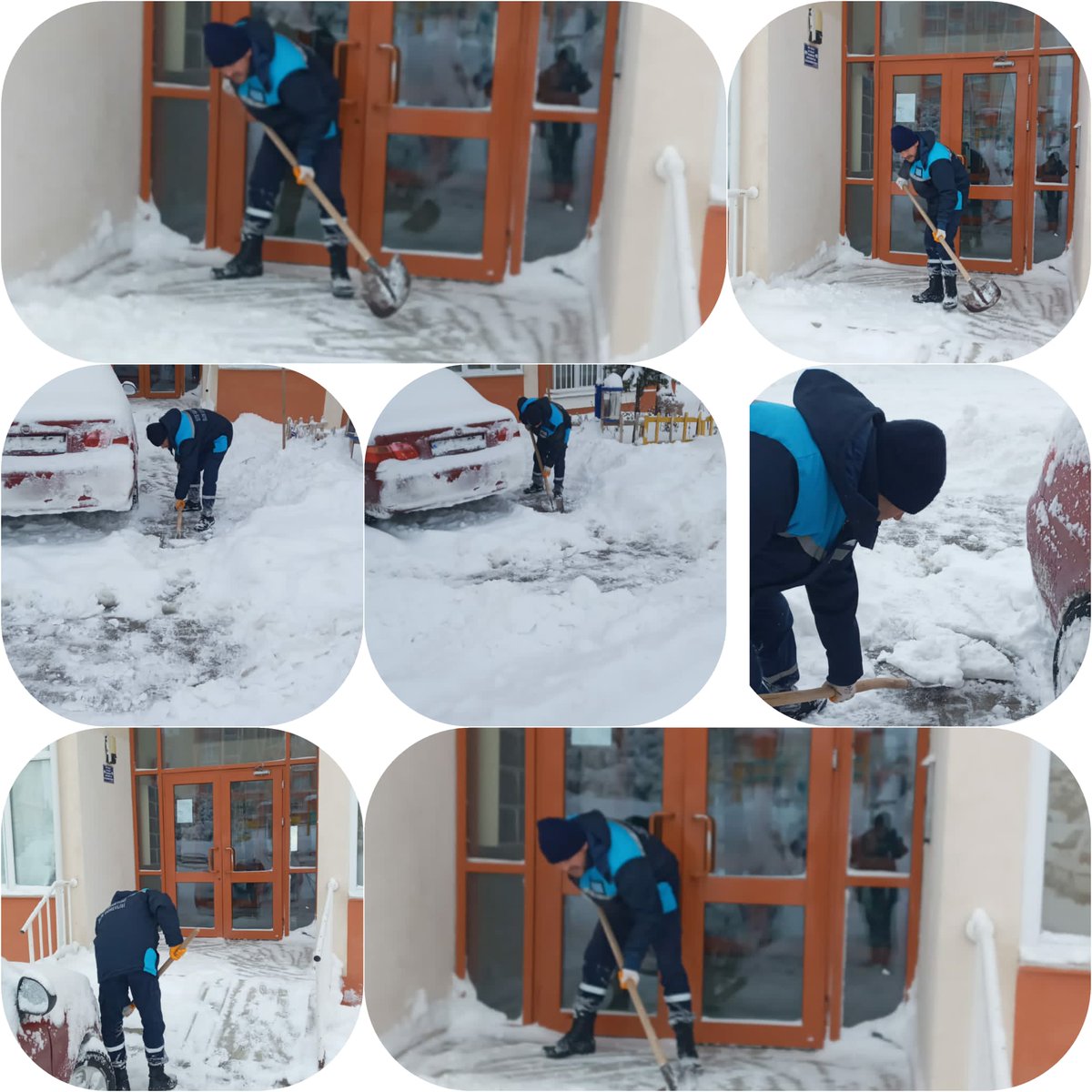 Karla mücadele çalışmamız devam etmektedir blok giriş ve kaldırımlar acılmış olup tuzlama çalışmasına devam edilmektedir belediye ile görüşülmüş olup. Arac destegi talebinde bulunmuştur..