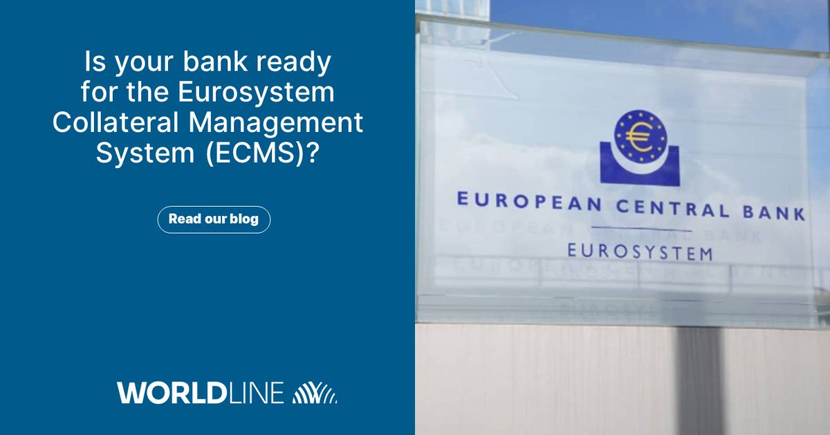 WorldlineFS's tweet photo. Is your bank ready for the Eurosystem Collateral Management System (ECMS)? By now, all banks in the #eurozone should be preparing to meet the next @ecb reform: a single platform to manage central-bank collateral in the eurozone: https://t.co/whfiIynunn #Payment #Banking #ECMS https://t.co/No3rfrQ6Bu