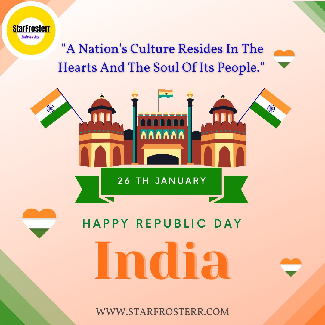 StarFrosterr's tweet photo. Wishing you a very Happy Republic Day🇮🇳🎊

#republicday #republicdayindia #republic #india #constitutionofindia #branding #clothingbrand #clothing #startup #brand https://t.co/z9r07jO0I5