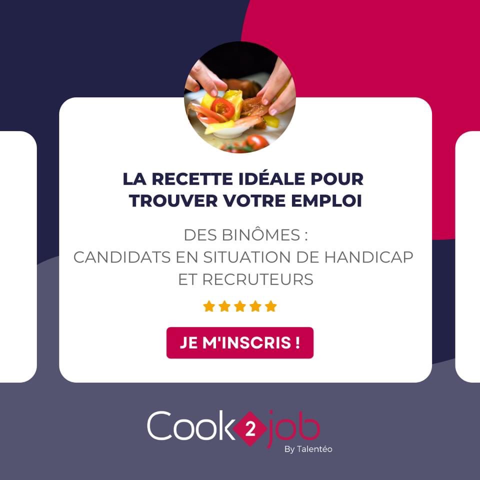 Talenteo's tweet photo. C’est le jour J pour #cook2job ! 

💻 Talentéo, partenaire média de l'événement, est présent pour vous permettre de suivre ce challenge ludique sur nos plateformes sociales !

[1/3]
#Emploi #Handicap #inclusion https://t.co/mtp6qGjSTp