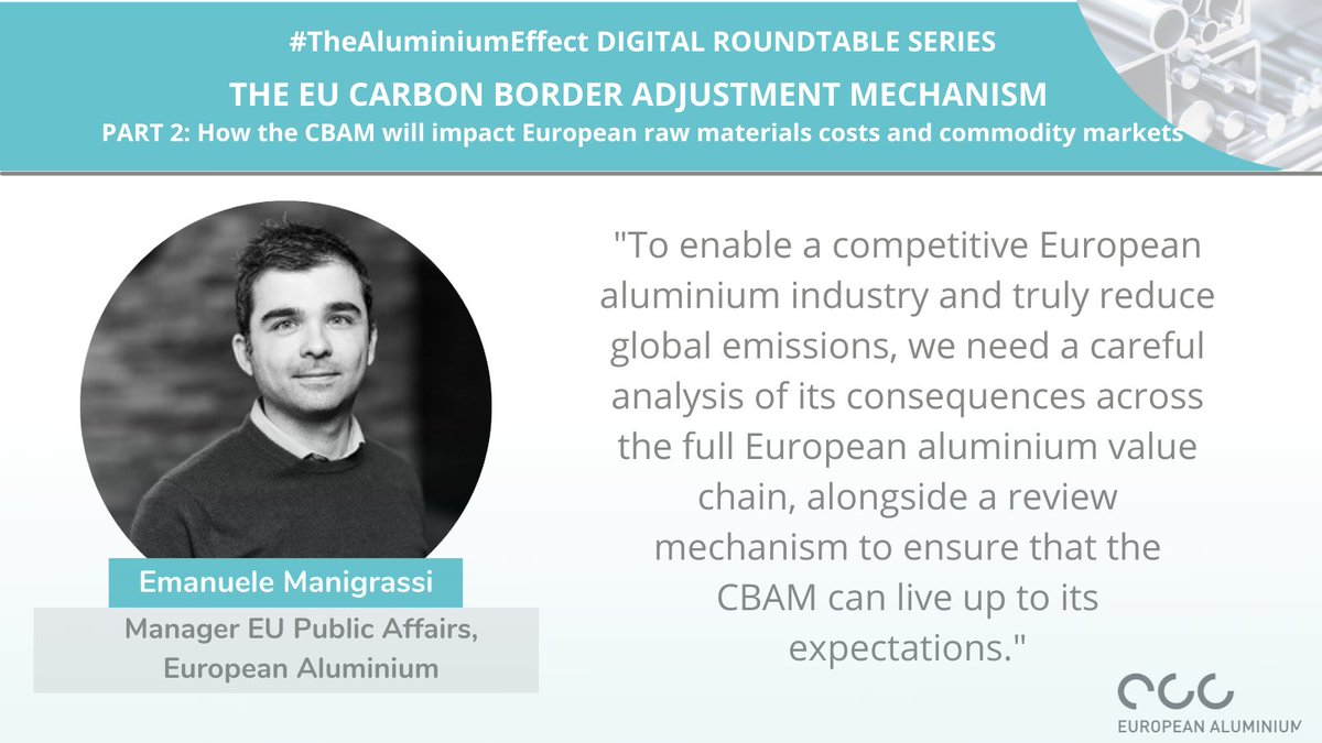EU_Aluminium's tweet image. To become an effective #carbonleakage tool without harmful consequences for the EU flag aluminium value chain, #CBAM on the electro-intensive #aluminium should be initially tested on #direct emissions only.

CBAM – The Specific Case of #Aluminium roundtable.