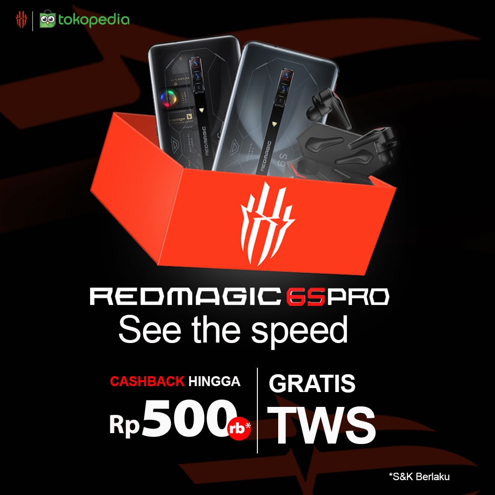 RedMagicID's tweet photo. Khusus official Store Tokopedia, Redmagic 6 pro cashback dan free TWS!! Yukk segera check ke TKP

#redmagicxtokopedia #redmagicindonesia #redmagic6spro https://t.co/YXQfVGiVv8