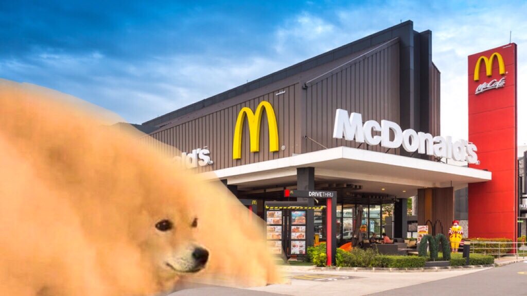 TeslaDogeArmy's tweet photo. It’s inevitable 
Bro @McDonalds please accept #dogecoin
As your payment #doge #McDonalds #TESLADOGE https://t.co/FiN4qNfOVT