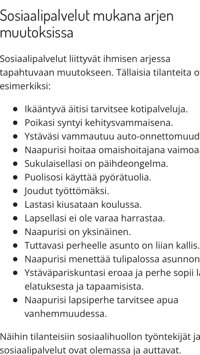 #sosiaalipalvelut ovat esimerkiksi tällä tavoin mukana ihmisten arjessa:👇#sokoskeekaikkia