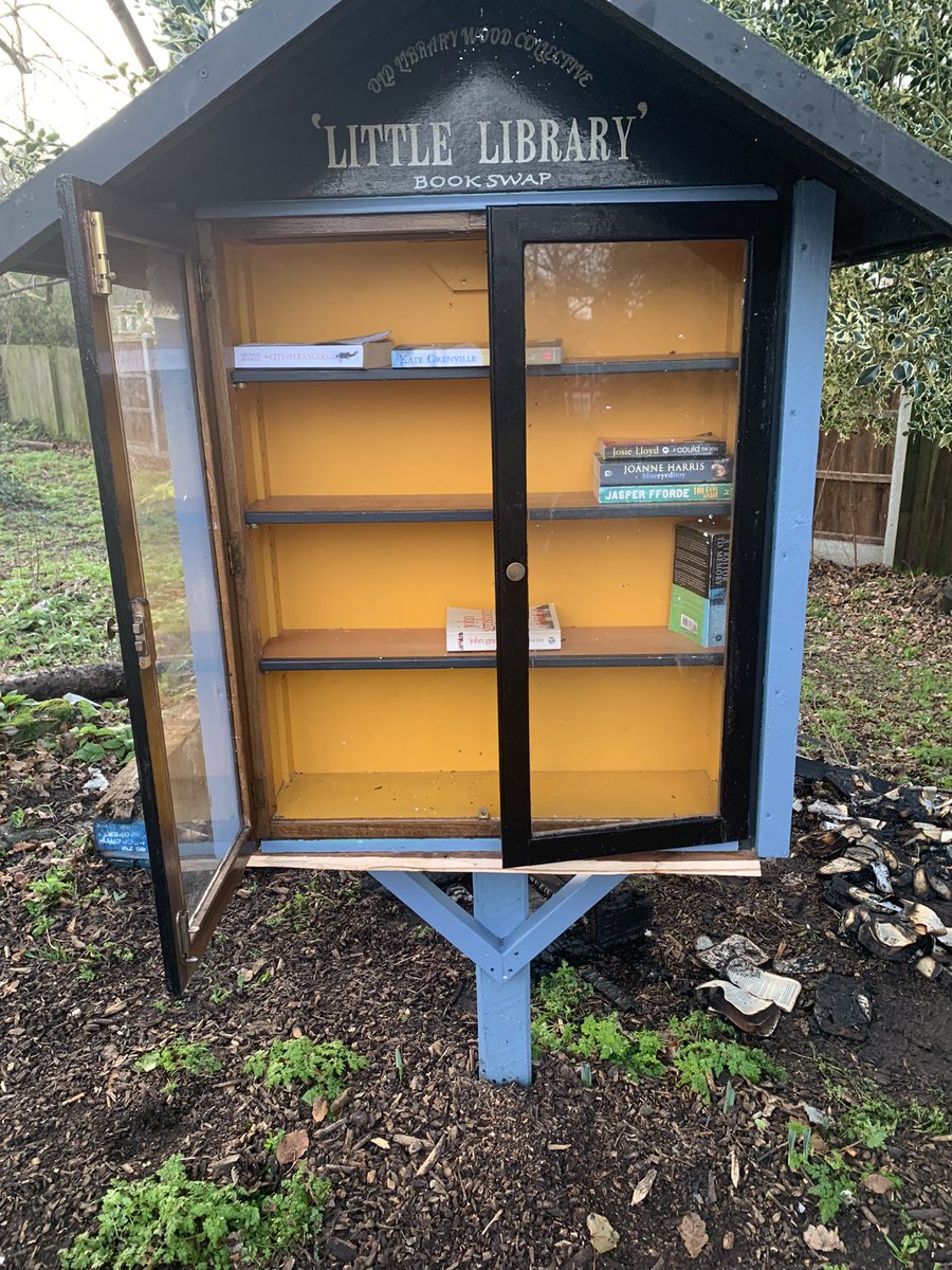 NatalieGrayITV's tweet photo. Utterly heartbroken that someone could destroy our little libraries in @OldLibraryWood - pointless vandalism - books set on fire . https://t.co/4vStVfAboP